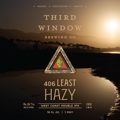 406 Least Hazy Double West Coast IPA (8.8% ABV 33 IBU) 4-Pack 16oz Cans