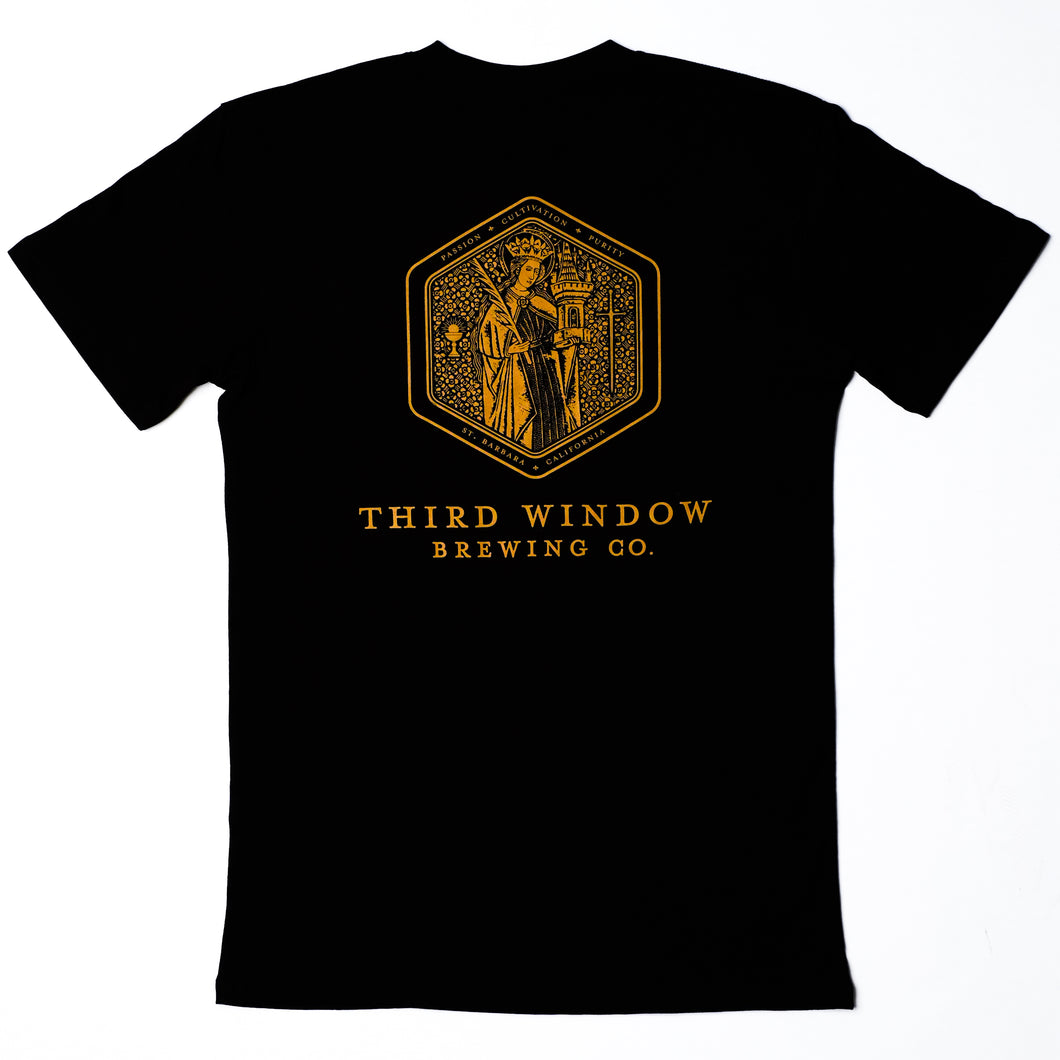 St. Barbara T-Shirt, Black & Gold