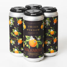4-Pack of Walkabout Stout. Label art features illustrations of locally foraged oranges.