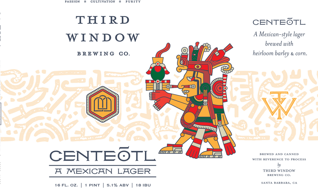 Centeotl Mexican Lager (5.1% ABV, 18 IBU) 4pk 16oz cans